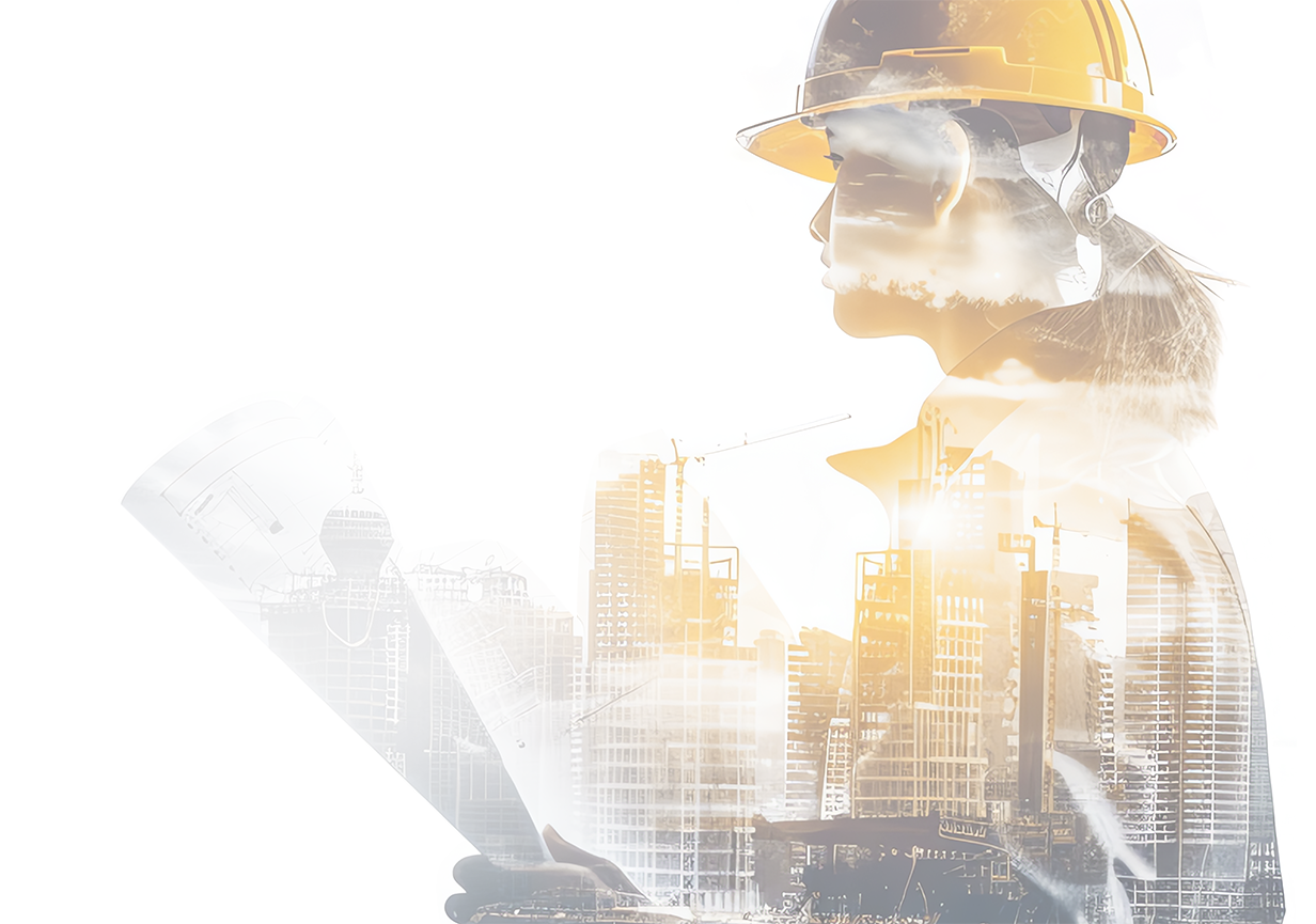 Construction professional reviewing plans